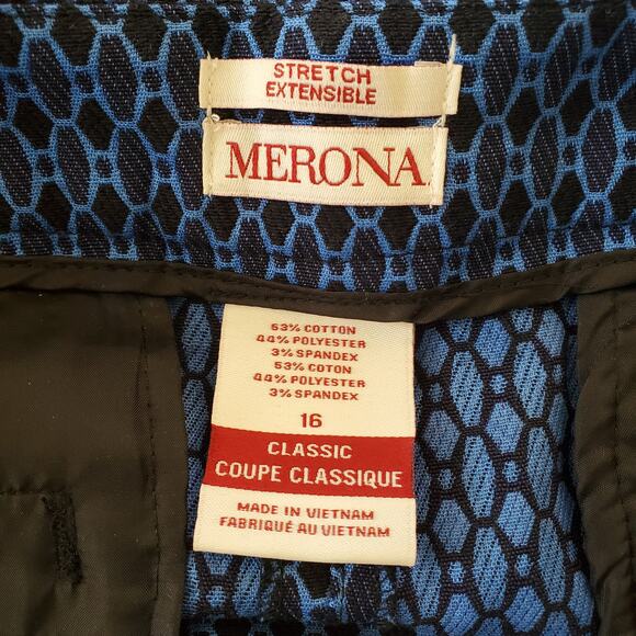 Merona Women's Blue Classic Fit Straight Ankle Pants Size 16 NWT - Picture 6 of 8